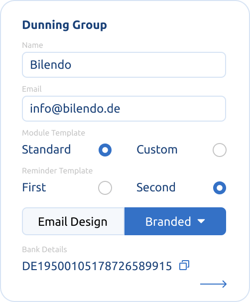 Bilendo custom dunning groups